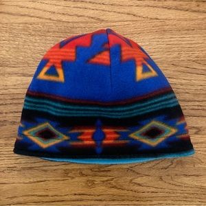 New Fleece Aztec beanie hat Reversible unisex M L handmade Ski Patagonia…